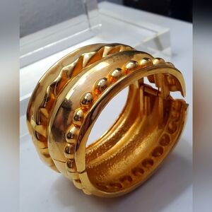 Vintage Kenneth Jay Lane Heavy Gold-Tone Women's Cuff Bracelet